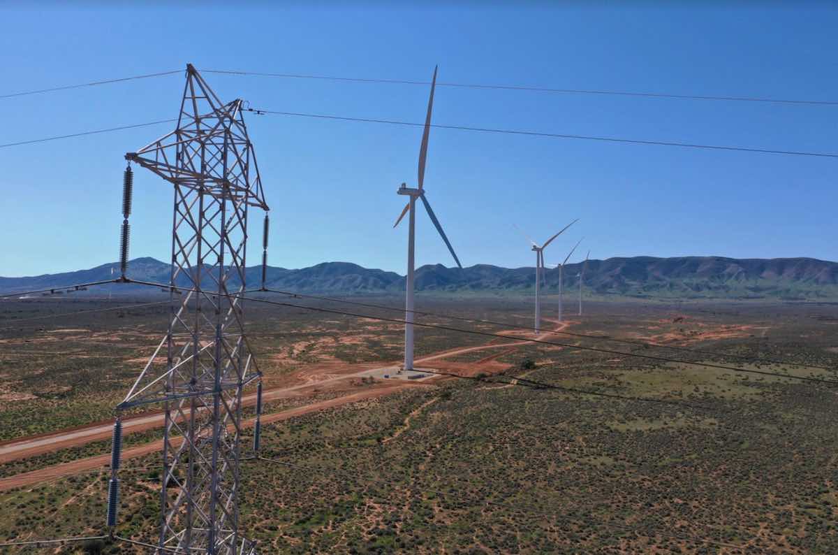 Port August Renewable Energy Park turbines and transmission lines