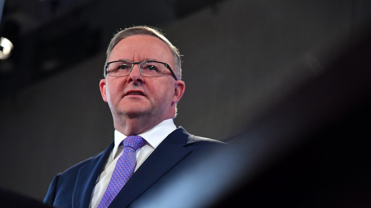 Anthony Albanese at the National Press Club, Canberra. AAP Image/Mick Tsikas